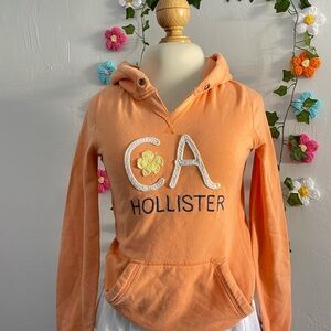 Hollister Orange Pullover Hoodie Sweater